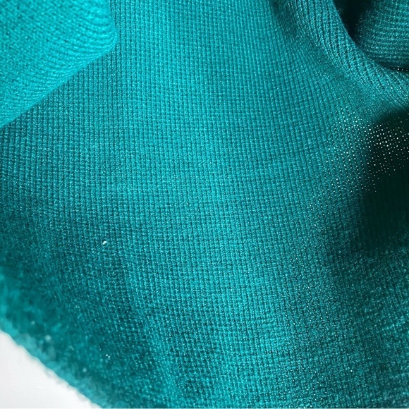 Laura Daniels Petite Y2K Emerald Green Acrylic Cardigan Sweater Gold Size Medium - Picture 12 of 12